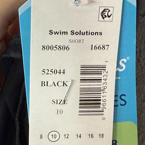 Swim Solutions Pull-on Swim Shorts - Black 10 MSRP $56 - Picture 8 of 8